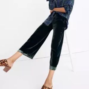 Madewell Green Velvet Huston Crop Pants